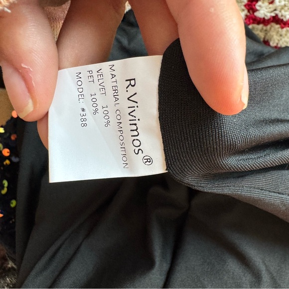 R.Vivimos Rainbow Sequin Party Dress L | Sparkly Holiday NYE Night Out Mini - Picture 7 of 7